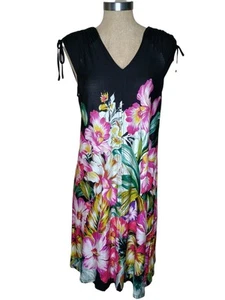 Spence Dress Womens Sz L Sleeveless Colorful Floral Sundress Party Cruise - Picture 1 of 15