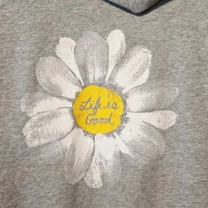 Life is Good Putty Grey Large Daisy Full Zip Hoodie Size Smal Positive Lifestyle - Picture 1 of 7