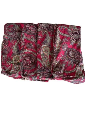 4 Pottery Barn Caroline Paisley Red Chair Slip Covers - Image 1 of 4