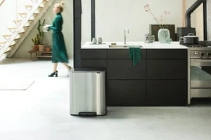 Brabantia Bo Pedal Bin 2x30L Matt Steel Brand New RRP £230 + Free Bin Liner - Picture 1 of 12
