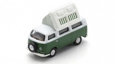 MODELLINO FURGONE STATICO SCHUCO VW T2 CAMPING BUS VERDE DIECAST SCALA 1/87 - Immagine 1 di 4