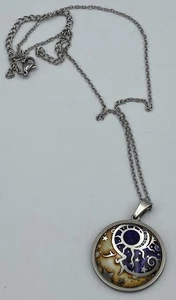 Liz Sabol Autumn Moon Necklace Celestial Crescent Moon Silver Charm Pendant - Picture 1 of 5