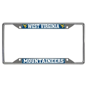 Fanmats NCAA West Virginia Mountaineers Chrome Metal License Plate Frame - Picture 1 of 1