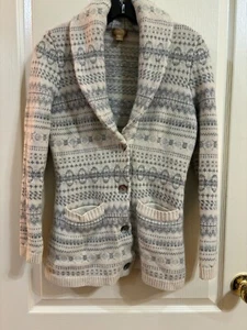 Katherine Kelly Ladies Gray Cream Cardigan XS - Picture 1 of 4
