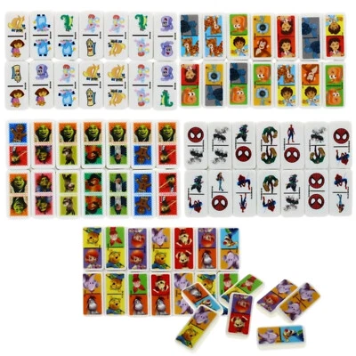 5x Set Dominoes Game Set for Kids – Spiderman Dora Shrek Fun Toy Gift 140pc - Image 1 of 4