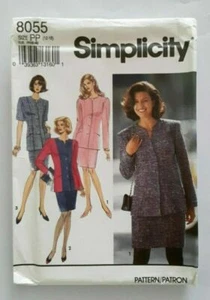 SIMPLICITY #8055 MISSES' SIZE PETITE 12,14,16,18 SKIRT & LINED JACKET PATTERN UC - Picture 1 of 4