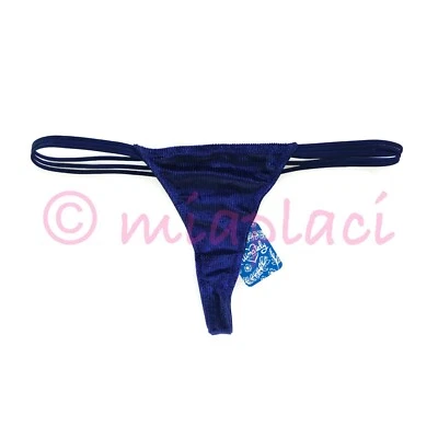 Nuevo con etiquetas Free People Magic Hour Tanga Acanalado Terciopelo Tirantes Panty Zafiro Azul Foto 1 de 4
