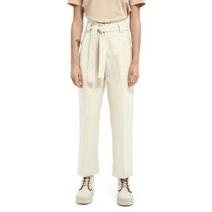 Scotch & Soda High Rise Waist Tie Pant Cropped Paperbag Waist Belted Size XS - Picture 1 of 10