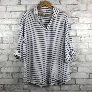 Camicia casual BAIRD MCNUTT in lino a righe di Murano XL - Foto 1 di 3