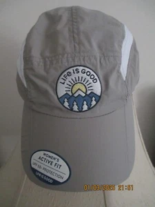 LIFE IS GOOD Women's ACTIVE FIT, Adjustable GRAY/WHITE UPF 50+ PROTECT NEW W/TAG - Picture 1 of 7