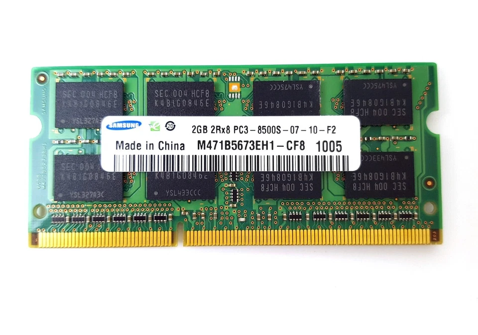 Samsung 2GB PC3-8500S DDR3 1066MHz 204-Pin So-Dimm Memory M471B5673EH1-CF8 - Image 1 of 1