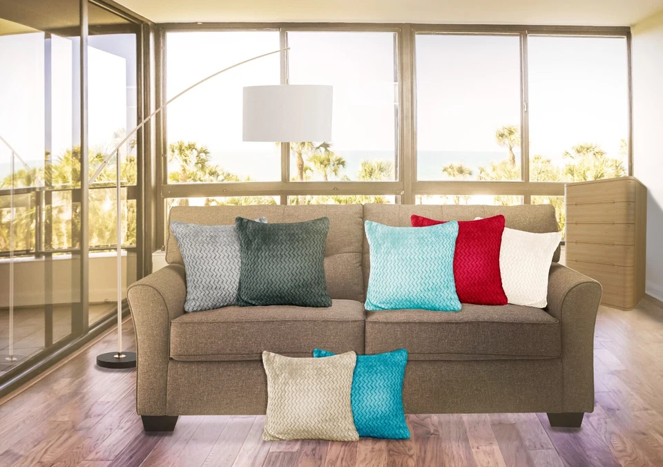 Pack of 4 Filled Plush Super Soft Cushion Covers 43x43cm / 56x56cm - Image 1 of 1