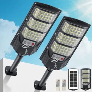 Solar Street Lights Outdoor, 8500K Solar Outside Light, LED Dusk to Dawn Solar - Picture 1 of 7