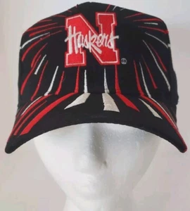 Vintage 90s Nebraska Huskers Official Licensed Shatter Snapback Hat Black - Bild 1 von 6