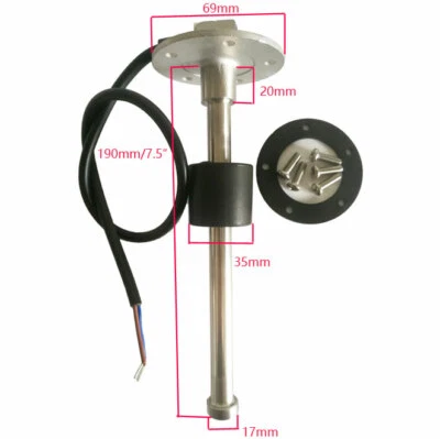 Fuel Level Sender 240-33 ohms 190MM/7-1/2" Water Tank Sender SAE 5 Holes Pattern - Image 1 of 4