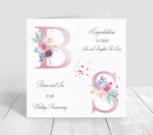 Personalised Wedding Anniversary Card Son Daughter In Law Couple Mum and Dad - Picture 1 of 1