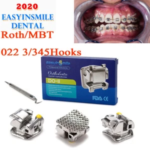 20Pcs Dental Self-ligating Orthodontic Brackets Mini Metal Braces Mesh Base 022 - Picture 1 of 9