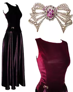 Velour Satin Silk Evening Dress Sleeveless Formal Gown Scott McClintock Size 10 - Picture 1 of 7