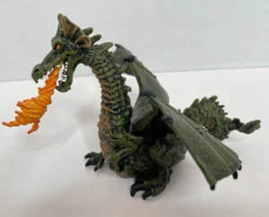 PAPO 2005 Green Fire Breathing Dragon 4" wings Medieval Figure Enchanted World - Picture 1 of 5