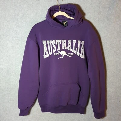 Mr Kangaroo Australia Down Under Hoodie Sweatshirt  Pocket Adult  XL Purple Y2K - Image 1 of 4