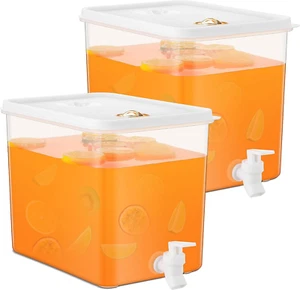 2 Pack 2.5 Gallon Drink Dispenser for Fridge with Spigot Water Dispenser Leak Pr - Picture 1 of 6