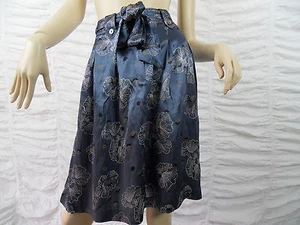 TABLE EIGHT blue floral print 100% silk A-line skirt size 10 BNWT - Picture 1 of 5