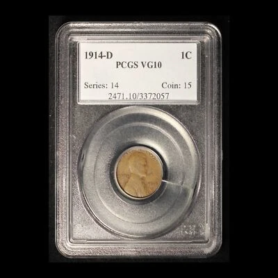 1914-D-1c Wheat Cent PCGS VG10 - Free Shipping USA - Image 1 of 3