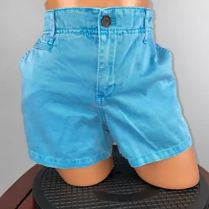 Merona pantaloncino donna 12 blu lavaggio sbiadito cotone estivo atto L 34 x I 2 3/4 JU - Foto 1 di 12