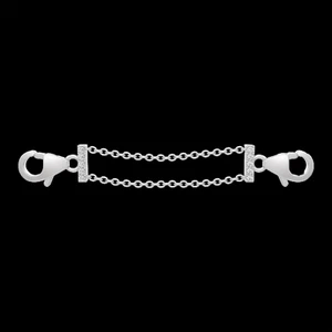 Brazalete y collar de barras de diamantes extensores de doble cadena de 1" en oro blanco de 18 quilates - Imagen 1 de 10