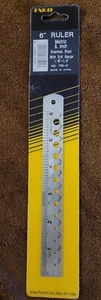 Enkay 6" Ruler metrica in acciaio inox e pollici con trapano n. 761-C NOS - Foto 1 di 6