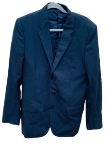 Helmut Lang 48 Navy Men's Jacket Suit Formal Virgin Wool Blend - Picture 1 of 15