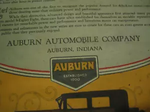 AUBURN AUTOMOBILE Co. Original 1926 Dealership Fold-Out COLOR Ad 66 & 88 20"x9" - Picture 1 of 17