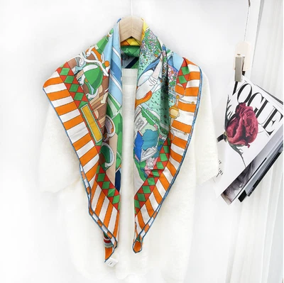 Bufanda de seda 100 % sarga pañuelo cuadrado estampado animal envoltura 88x88 cm chal nuevo Foto 1 de 4