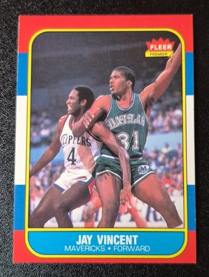 1986-87 86 Fleer Basketball card #118 Jay Vincent ROOKIE Dallas Mavericks NM RC - Image 1 of 4