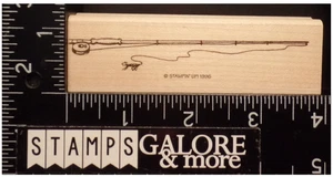 Stampin' Up! Rubber Stamps 1996 FISHIN FLY FISHING ROD POLE #03 - Picture 1 of 2