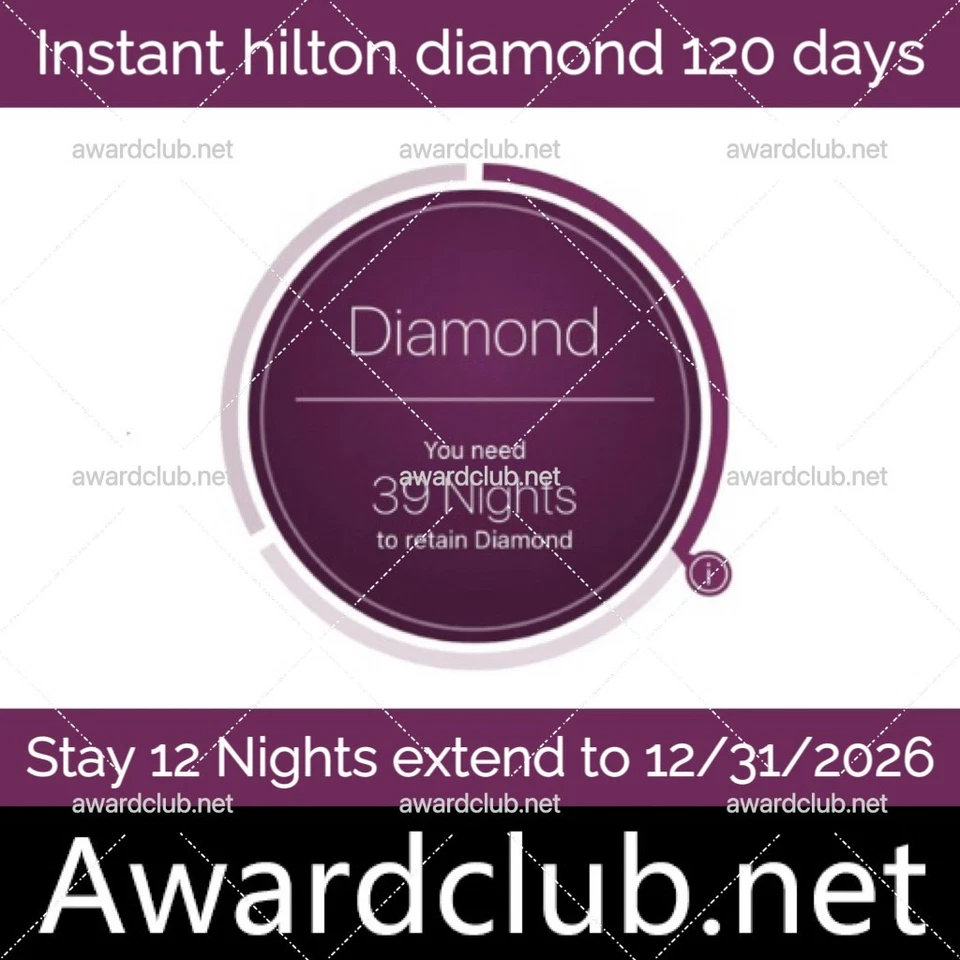 Hilton Instant Diamond Status Challenge 120 días beneficios Elite Foto 1 de 1