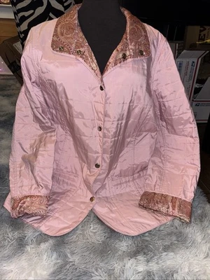 Liz Claiborne | Chaqueta acolchada ligera reversible en rosa y cachemira | Grande Foto 1 de 4