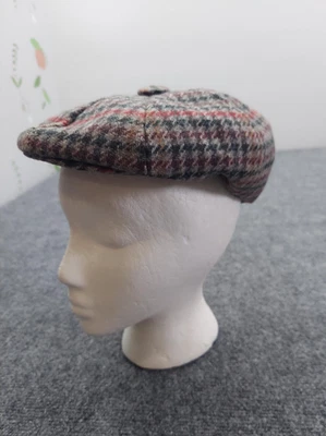 Vintage Balke Hat Cap Fitted Mens Houndstooth Plaid Newsboy Flat Cap Germany 80s - Image 1 of 4