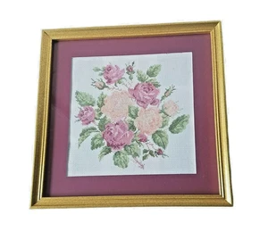 Ago con cornice floreale vintage rose rosa fiori opachi cucito opaco 12,5"  - Foto 1 di 6