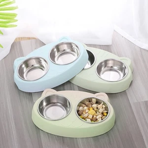 Dog Bowls Double Dog Water And Food Bowls Stainless Steel Bowls With Non-Slip Re - Imagen 1 de 10