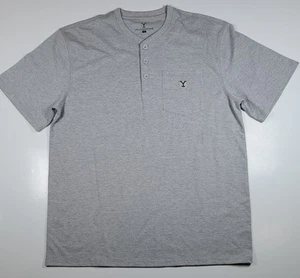 T-shirt uomo Yellowstone grande show televisivo 1/4 bottoni tasca frontale logo Yellowstone - Foto 1 di 4