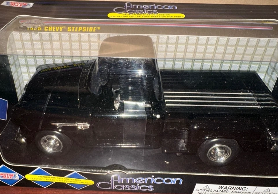 Motormax 1/24 1955 Chevy Stepside Pickup Black 279-2317 #810* - Image 1 of 1