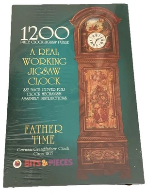 Father Time 1200 Pc Puzzle German Grandfather Tall Working Clock Vtg - Image 1 of 4