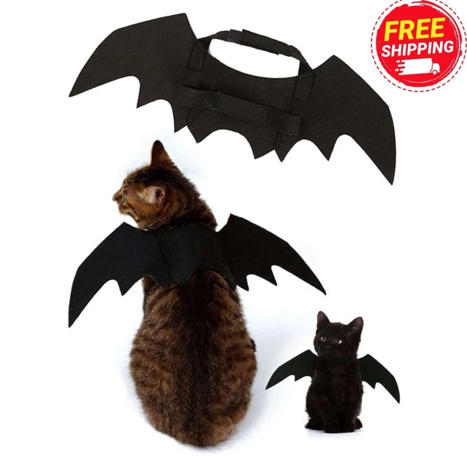 Cat Bat Wing Pets Halloween Costume Soft Polyester for Cat & Small Dog Halloween - Image 1 of 4