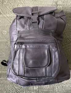 Zaino nero Vng borsa vera pelle zaino robusto trasporto moto motociclista - Foto 1 di 17