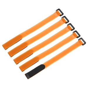 5Pcs Battery Tie Down Straps,0.8x12" Orange Nylon Hold Down Hook Loop Strap - Afbeelding 1 van 6