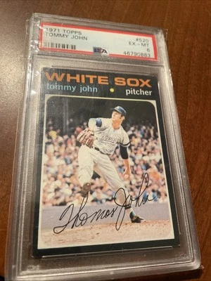 1971 TOPPS #520 TOMMY JOHN WHITE SOX PSA 6 - Image 1 of 2