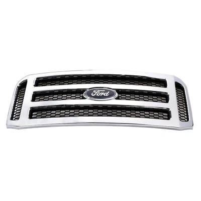 2006-2007 Ford F250 F350 F450 F550 Super Duty XLT Chrome Radiator Grille OEM - Image 1 of 4