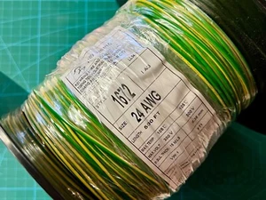 24AWG UL1672 DOPPELT ISOLIERTER PVC-Anschlusskabel, 105C, G/Y, 500 Fuß Spule - Bild 1 von 5