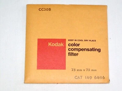 Kodak CC30B Color Compensating Filter, 75mm x 75mm, Gelatin Wratten Filter, NOS - Image 1 of 2